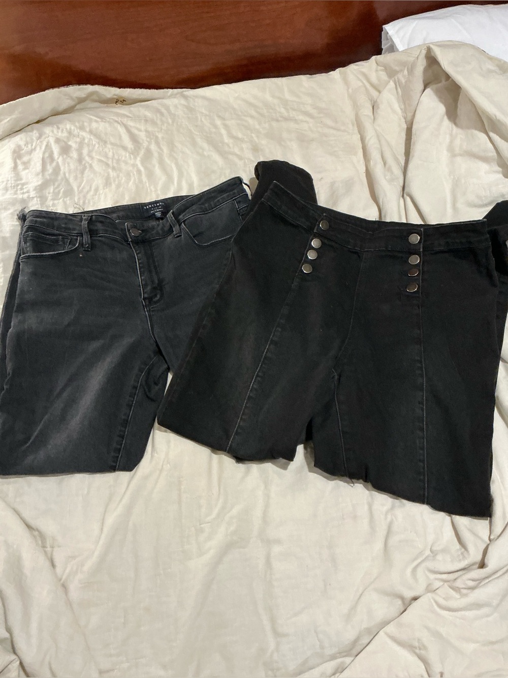 2-Pair Black Jeans Bundle | Sanctuary + High Waist Button Front | Size 30/L
